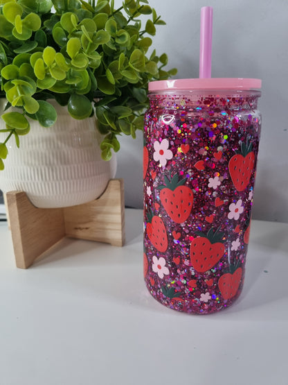 Strawberry 16oz Snow Globe Cup