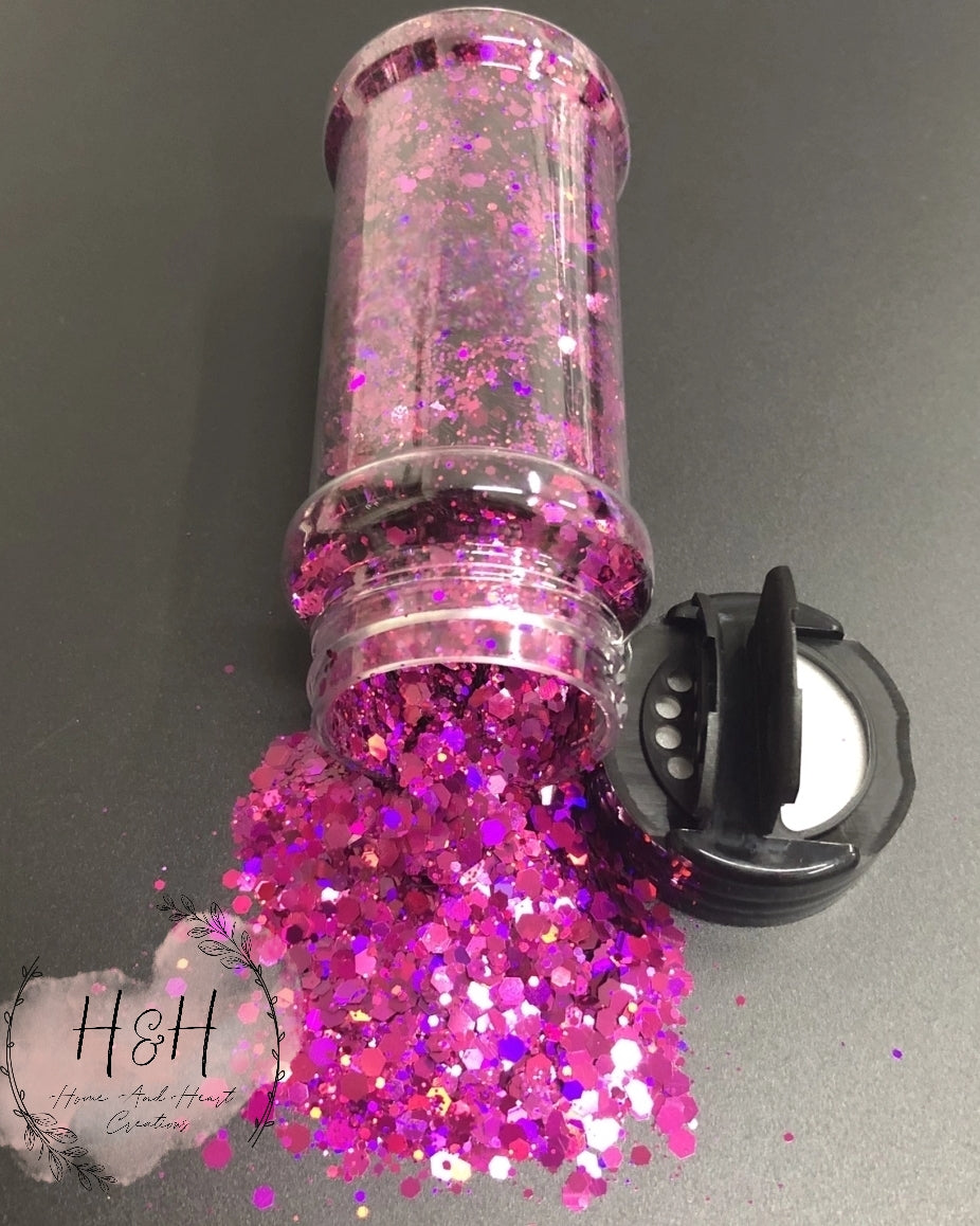 Hot Pink Chunky Holographic Glitter