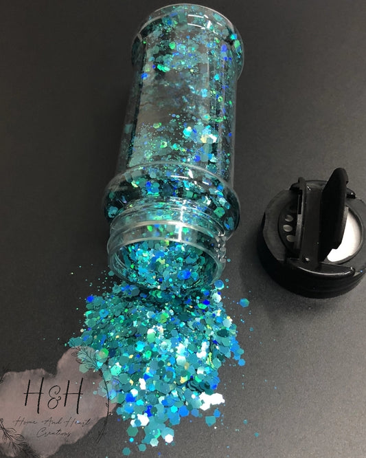 Aqua Chunky Holographic Glitter