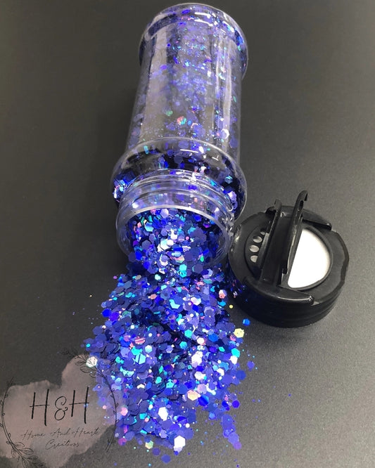 Dark Blue Chunky Holographic Glitter