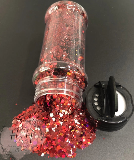 Red Chunky Holographic Glitter