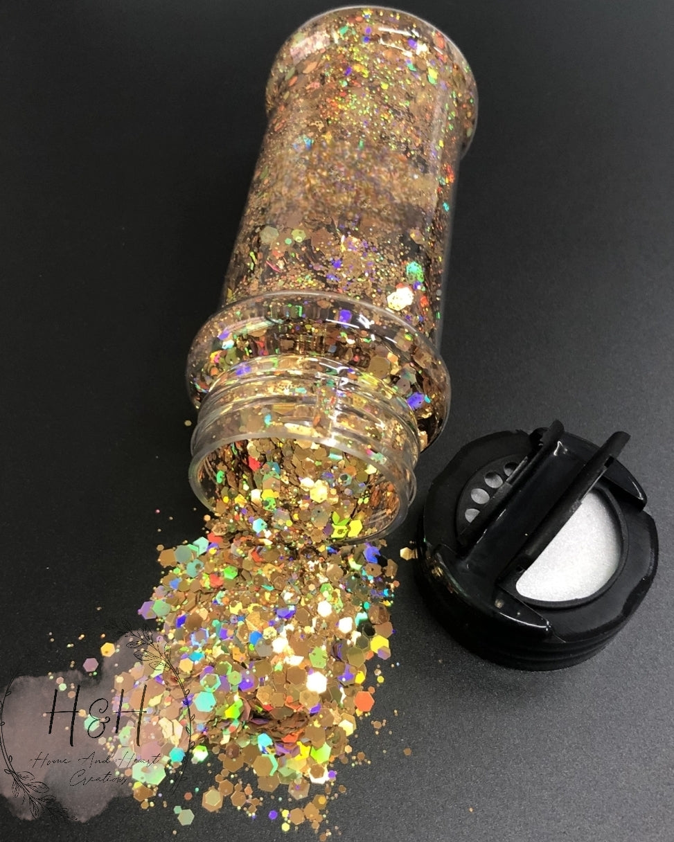 Gold Chunky Holographic Glitter