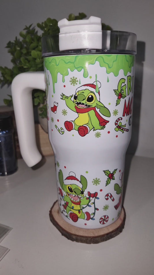 Grinch/stitch 20oz Personalised tumbler